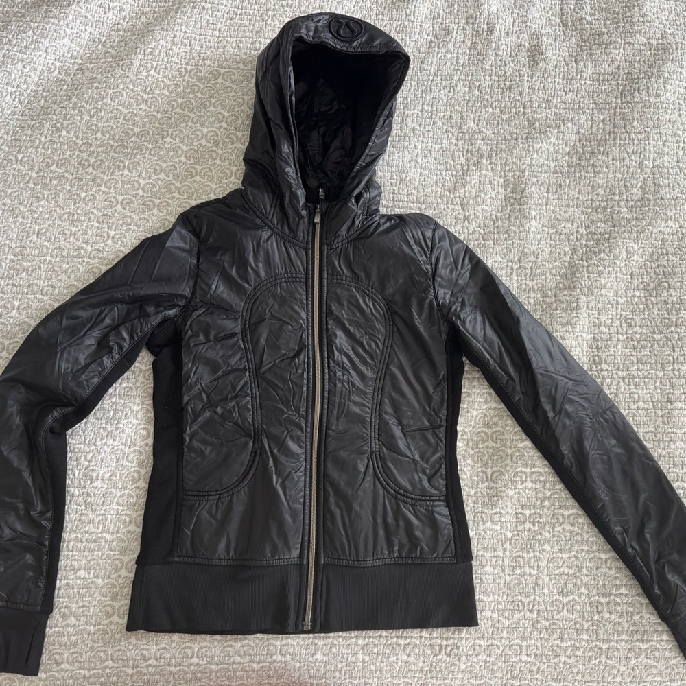 Lululemon Athletica Black Faux Leather Jacket